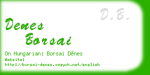 denes borsai business card